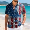 thumbnail image 4 of UngA America 250 Shirt, Men's American Flag Patriotic Button Down Shirt USA 4th of July Short Sleeve Tshirts Shirts for Men（Blue,XL), 4 of 6