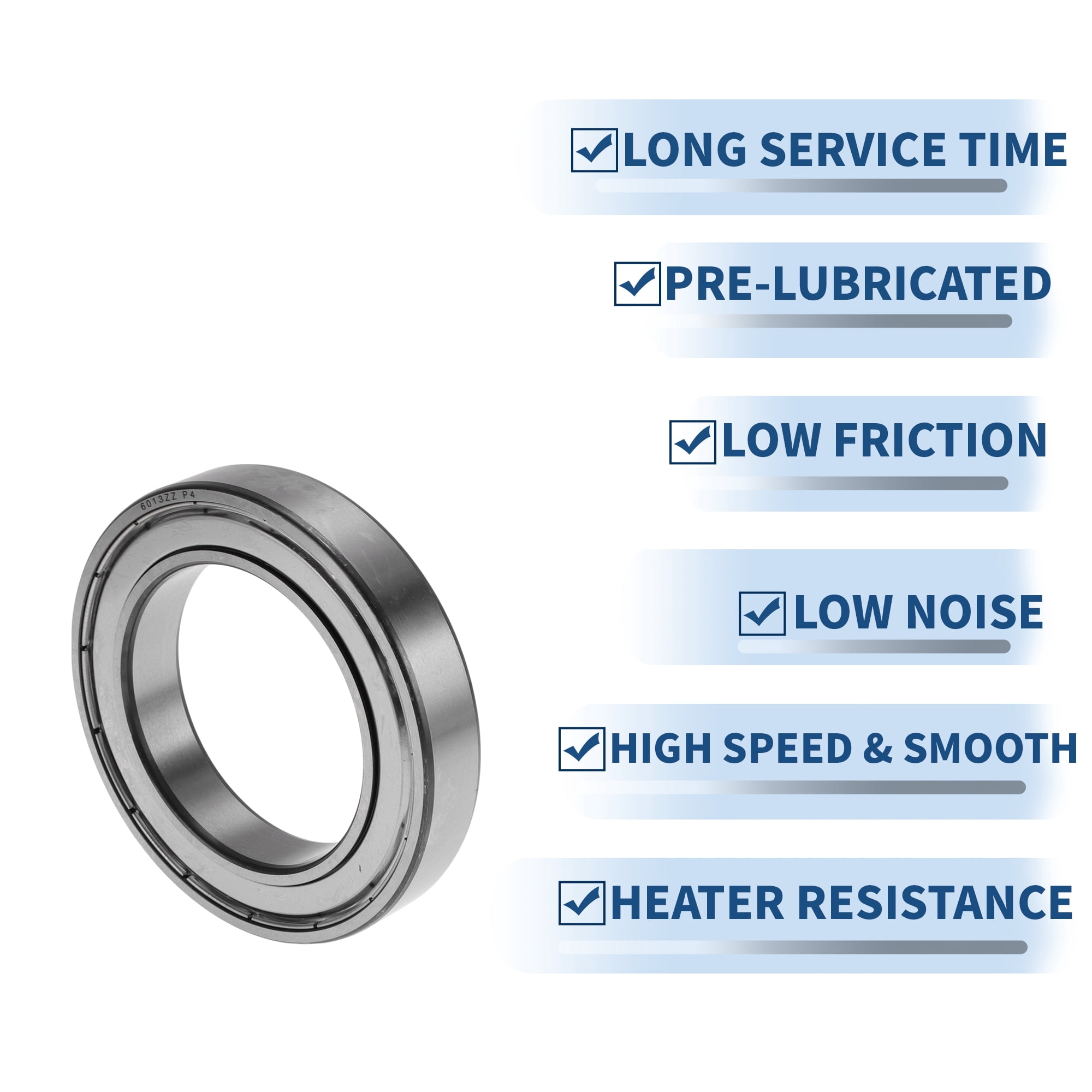 Unique Bargains 6013ZZ Deep Groove Ball Bearings 65x100x18mm P4 Double Metal Seal Lubricated Bearings 1 Pcs Car Silver Tone
