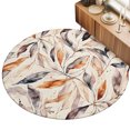 thumbnail image 2 of Round Rugs 3Ft, Tropical Botanical Round Area Rug Washable Indoor Throw Carpet, Modern Abstract Leaves Rustic Boho Small Non Slip Circle Rug for Bedroom Living Room Home Decor Aesthetic, 2 of 8