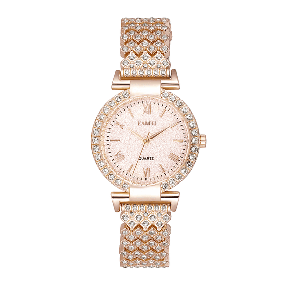 EAMTI Women's Zinc Alloy Bracelet Wristwatch, Rose Gold, 12 mm