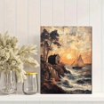 thumbnail image 2 of Qisvanset Framed Canvas Wall Art 12x16 Inch Psalm Coastal Landscape Religious Housewarming Art, 2 of 5