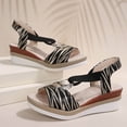 thumbnail image 6 of Bkhluea Women Wedge Sandals Open Toe Ankle Strap Metal Buckle Shoes Summer Party Beach Casual Daily Wear Vacation, 6 of 7