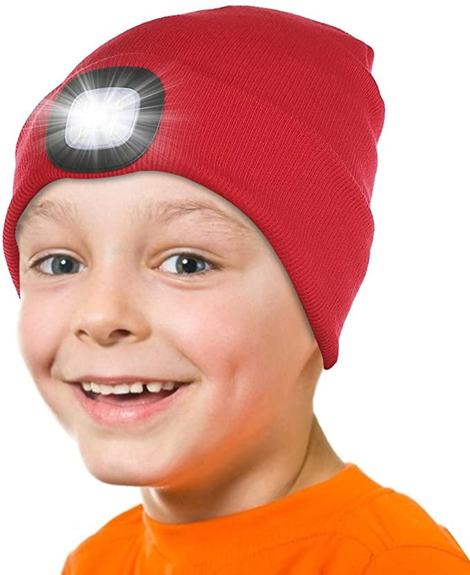 LED Beanie Hat with Light for Kids, USB 