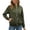 Army Green, variant on Zip Up Bomber Jacket for Women, Stand Collar Long Sleeve, Soft Casual Sweatshirt Outerwear with Pockets, 1 Piece, S-XXL, Plus Size Friendly