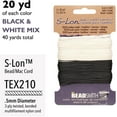 thumbnail image 4 of The Beadsmith S-Lon Bead Cord – .5 mm Twisted Nylon Cord for Stringing, TEX210, Black & White Mix, 4 Colors, 10 Yards Each Color, 4 of 7