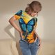 thumbnail image 3 of Balery Colorful Cloud Butterfly Sunflower Body de cuello redondo de manga corta para mujer Tops de manga corta Tops básicos-Medium, 3 of 7