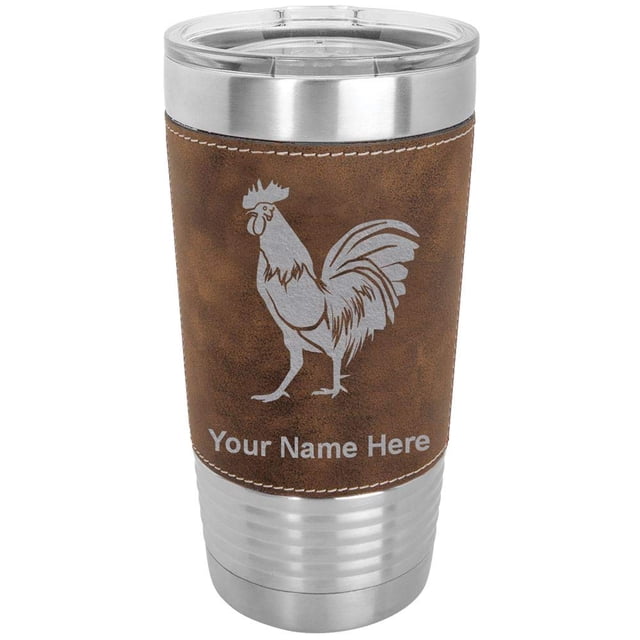 Taza de viaje LaserGram con aislamiento al vacío, 600 ml, con diseño de gallo