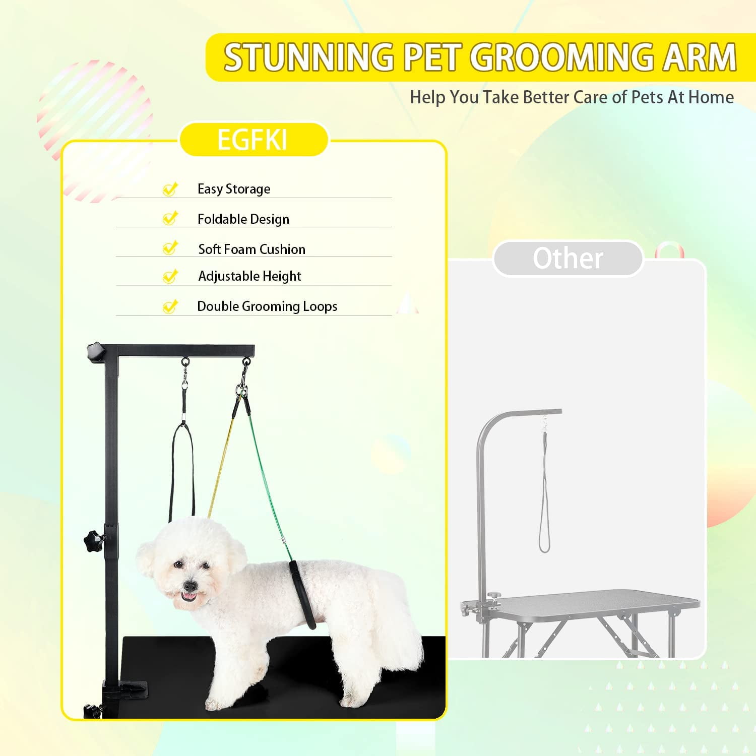 Grooming arm for small dogs hot sale
