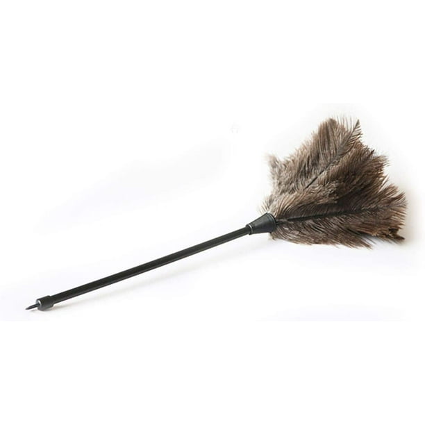 Ostrich Duster Attracts Dust Particles, 34cm with Plastic Handle