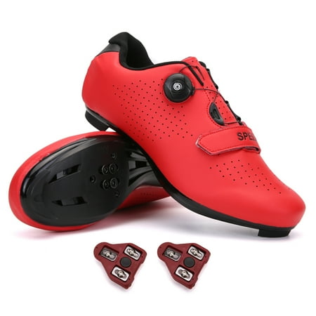 

FULORIS Road Bike Cycling Shoes Compatible with SPD Cleats Rotating Buckle Lock Pedal for Mens