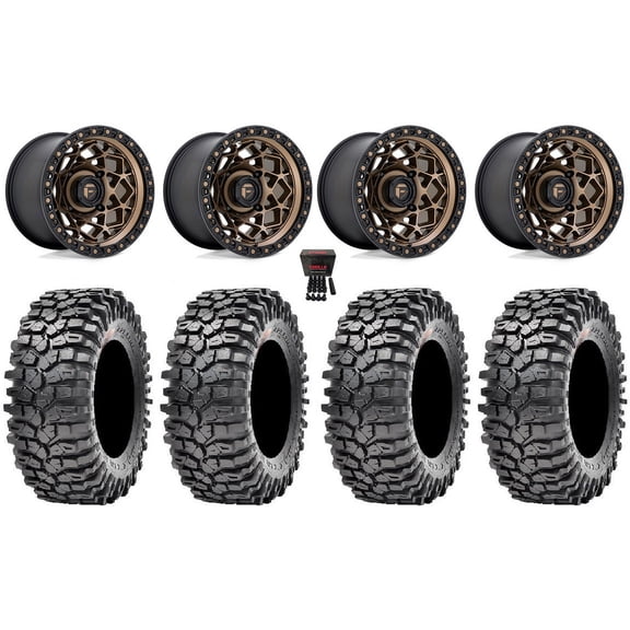 Fuel Unit 15" Wheels Bronze 32" Roxxzilla Tires Can-Am Maverick X3 / Honda Pioneer 1000 / Talon