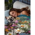 thumbnail image 3 of Spring Floral Flat Sheets Only Twin XL Size, Soft Breathable Bed Top Sheets for Mattress, Colorful Daisy Summer Botanical Butterfly Luxury Bedding Flat Sheets for Home Hotel Bedroom Bed Protection, 3 of 9