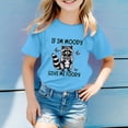 thumbnail image 2 of Tfken Summer Girls Tshirts Crew Neck Short Sleeve Print Tops Daily Wear Trendy Casual Teen Comfortable Shirts Blue Size 10-11 Years, 2 of 5