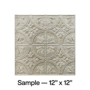 FASÄDE Traditional 1 Decorative Vinyl Glue Up Ceiling Panel in Vintage Metal (12X12 Inch Sample)