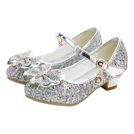 

Girls Heels Dress Shoes Mary Jane Wedding Party Sparkle Glitter Princess Shoes for Kids Toddler Little and Big Girl