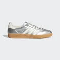 thumbnail image 1 of adidas Gazelle Indoor Trainers in Silver Metallic/Core White Shoes, 1 of 6