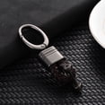 thumbnail image 4 of Creative Horseshoe Buckle Braided Faux Leather Men‘s Keychain Key Ring Gift, 4 of 8