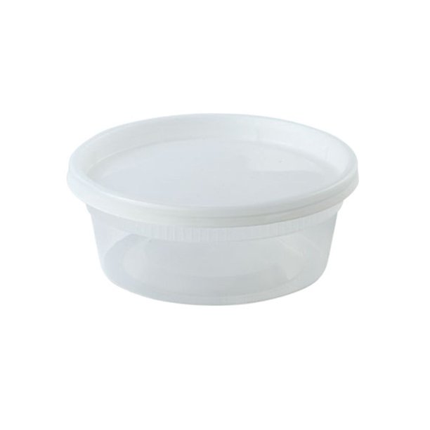 8oz. Clear Plastic Disposable Containers w/ Lids 50ct.