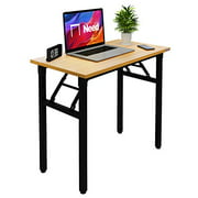 Need Small Desk 31 1/2" No Assembly Foldable Writing Table,Sturdy and Heavy Duty Folding Computer Desks for Small Space.Perfect Addition to Home Office/Dormitory AC5BB-P2(8040)