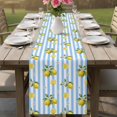 thumbnail image 4 of Cute Lemon Summer Table Runner 90 Inches, Farmhouse Floral Blue Striped Bed Runner Dresser Scarves Tabletop for Indoor Outdoor Parties/Ceremony/Banquet, 13" x 90", 4 of 9