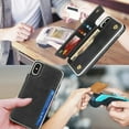 thumbnail image 6 of Wallet Case with Card Holder for iPhone Xs Max,Premium PU Leather Flip Case with Snap Button,Protective Bumper Phone Cover[Shockproof] Back Flip Cover with Lanyard Card Pocket-Black, 6 of 7