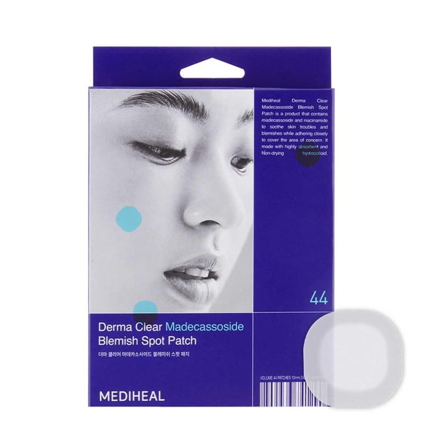 Mediheal Derma Clear Madecassoside Blemish Spot Patch (44 unidades) – Protección contra manchas de acné, curación rápida con madecassoside y niacinamida