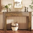 thumbnail image 3 of Tribesigns 47.24-Inch Oval Curved Console Table with Hidden Storage Drawers, Farmhouse Fluted Entryway Furniture for Living Room, Hallway, 3 of 7