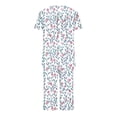 thumbnail image 6 of Tnhcen 2-Piece Women's Trendy Flower Print Summer Pajama Set Cozy Short Sleeve Capri Pants with Pockets Home Clothes S-3XL, 6 of 6