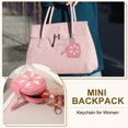 thumbnail image 4 of Uxcell Mini Backpack Keychain for Women, Cute Flower Rhinestone Pendant Bag PU Leather Purple, 4 of 7