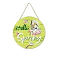thumbnail image 1 of Letrero de bienvenida de Pascua Fiudx para puerta de entrada colgante de madera, 1 of 1