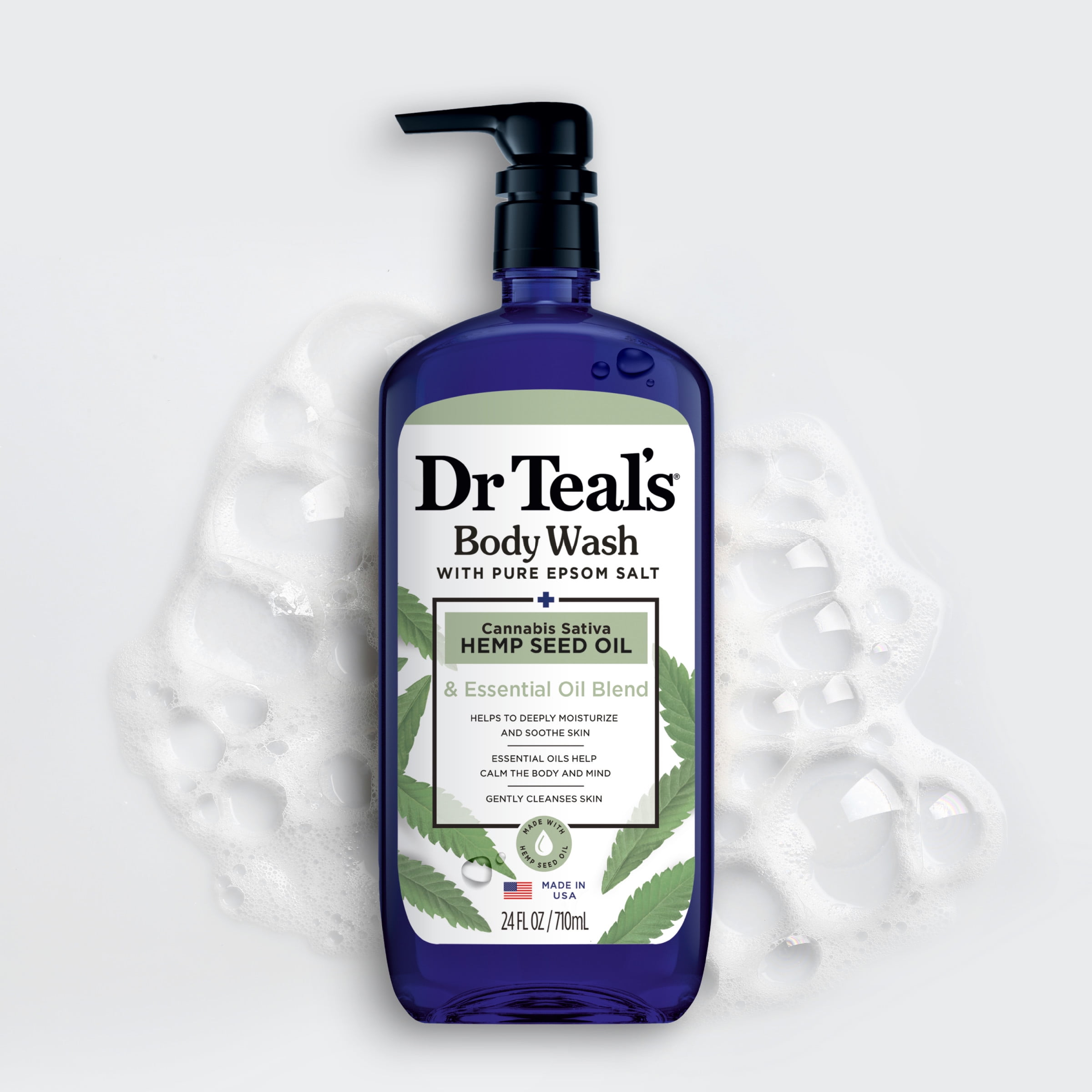 Dr Teal's Body Wash, Cannabis Sativa Hemp Seed Oil, 24 fl oz