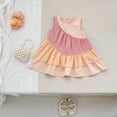 thumbnail image 5 of REDARER Girls Color Block Layered Dress, Sleeveless Lightweight Summer Ruffle Dress for Toddlers & Kids,3-4 Years, 5 of 9