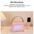 thumbnail image 6 of Mini Karaoke Machine HiFi Dynamic Light Portable Bluetooth Speaker with 2 Wireless Microphone for Kids Adults Pink, 6 of 8