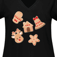 thumbnail image 4 of Inktastic Christmas Gingerbread Cookies Women's Plus Size V-Neck T-Shirt, 4 of 5