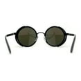 thumbnail image 4 of Mens Vintage Style Biker Side Wind Breaker Round Circle Lens Sunglasses Black Orange Mirror, 4 of 4