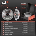 thumbnail image 2 of A-Premium 12.44 inch Rear Solid Disc Brake Rotors + Ceramic Brake Pads Kit Compatible with Select Jeep Models - Wrangler 2007-2017 Wrangler JK 2018-2018 6-PC Set, 2 of 8