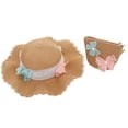 thumbnail image 1 of Sombrero de paja para mujer con circunferencia de 56-58 cm, sombrero de ala grande para playa, sombrero de protección solar con forma de mariposa y conjunto de bolsa de paja, 1 of 5