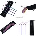 thumbnail image 2 of Metal Straws Stainless Steel Straws 8.5" Drinking Straws Reusable 4 Set - Ultra Long Muti Color-Cleaning Brush for 20/30 Oz for Trail Tumblers Yeti RTIC SIC Ozark (4 Bent|1 Brush）, 2 of 5