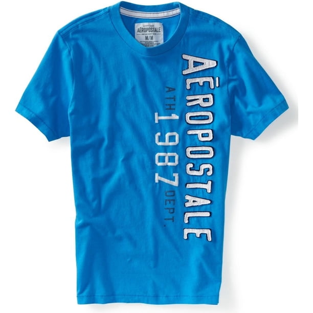 Aeropostale Ath 1987 Dept Graphic playera para hombre, azul, XX-Large