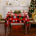 thumbnail image 6 of Christmas Tablecloth Rectangle 60x84 Inch, Red Buffalo Plaid with Snowflakes Design, Winter Holiday Spillproof Rectangular Table Cover, Xmas Table Cloth for Kitchen, Home, Party Decorations, 6 of 6