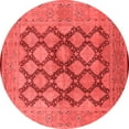 thumbnail image 1 of Ahgly Company Indoor Round Oriental Red Industrial Area Rugs, 4' Round, 1 of 4