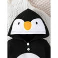 thumbnail image 4 of Wassery Baby Girls Boys Hoodies Rompers Penguin Jumpsuits Long Sleeve Buttons Hooded Playsuits Infant Fall Bodysuits 0-18 Months, 4 of 7