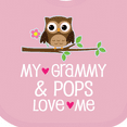 thumbnail image 4 of Inktastic Grammy and Pops Love Me Owl Girls Baby Bib, 4 of 4