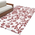 thumbnail image 2 of 4x6 Area Rugs, Red Boho Flower Non-Skid Rubber Backing Large Rectangle Rugs - Living Room Bedroom Home Office, Vintage Paisley Farmhouse Pattern Indoor Floor Mat Carpets Washable Rug, 2 of 9