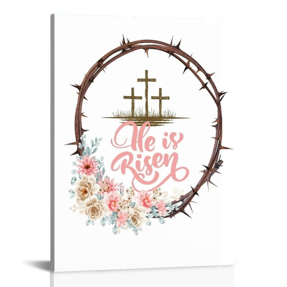 Christian Jesus Wall Art Jesus Leaves the Tomb Canvas Painting Resurrected Savior Leaves the Tomb Posters Prints He Is Risen Pictures for Church Home Bedroom living room Home Wall Decor Framed