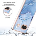 thumbnail image 6 of Designed for Google Pixel 7a Marble Case, Ultra Thin Girls Women Plating Marble Designed Flexible Soft TPU IMD Marble Protective Case Cover for Google Pixel 7a - Blue, 6 of 11