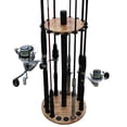 thumbnail image 1 of Rush Creek Creations 38-3030 American Cherry Wood 16 Fishing Rod Round Rack, 1 of 7