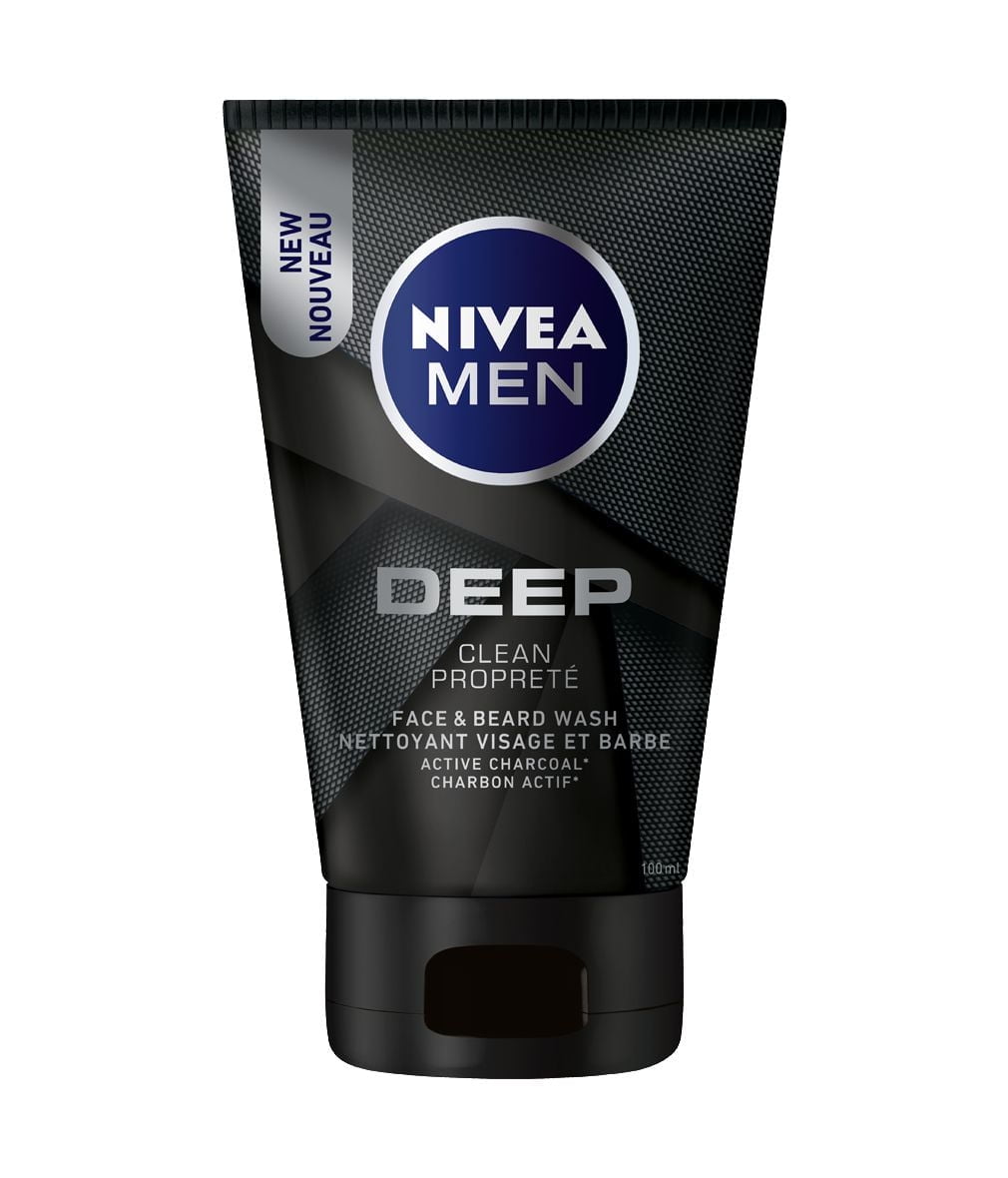 NIVEA Men DEEP Face & Beard Wash with Active Charcoal, 100 mL