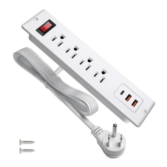 4 LEAF Regleta Multicontacto Escritorio Empotrable con USB C 20W Carga Rápida Extension Electrica pa