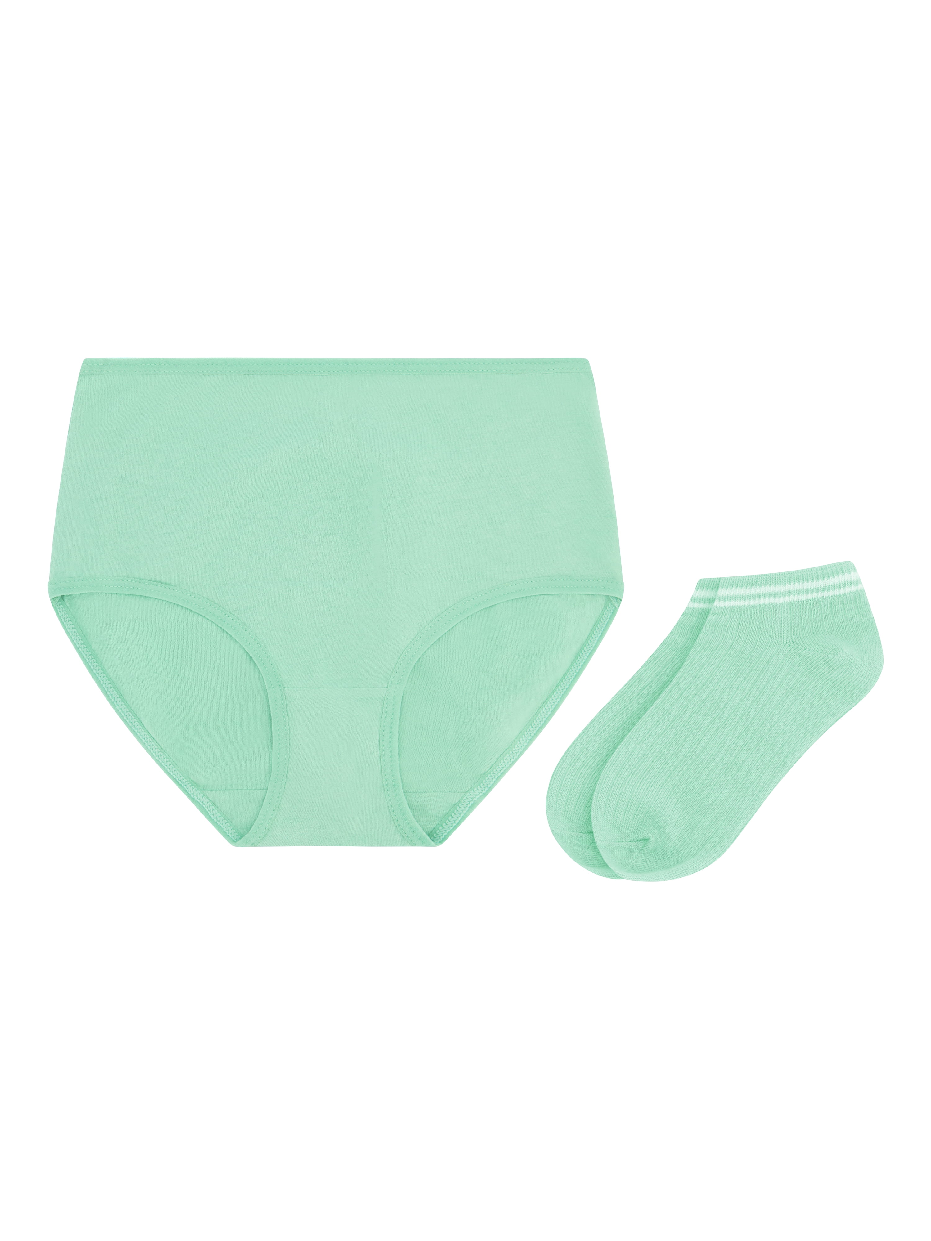 Wonder Nation Girls Cotton Underwear & Socks Bundle, 14-Pack, Sizes 4-16